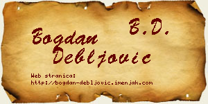 Bogdan Debljović vizit kartica